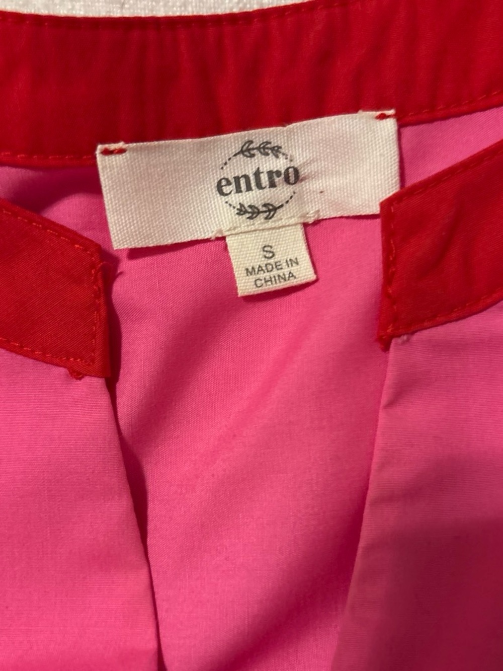 Entro Pink and Red Ruffle-Trim Top - Picture 2 of 5